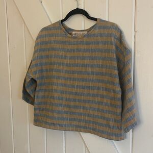 Ace & Jig Striped Top - Blue & Tan